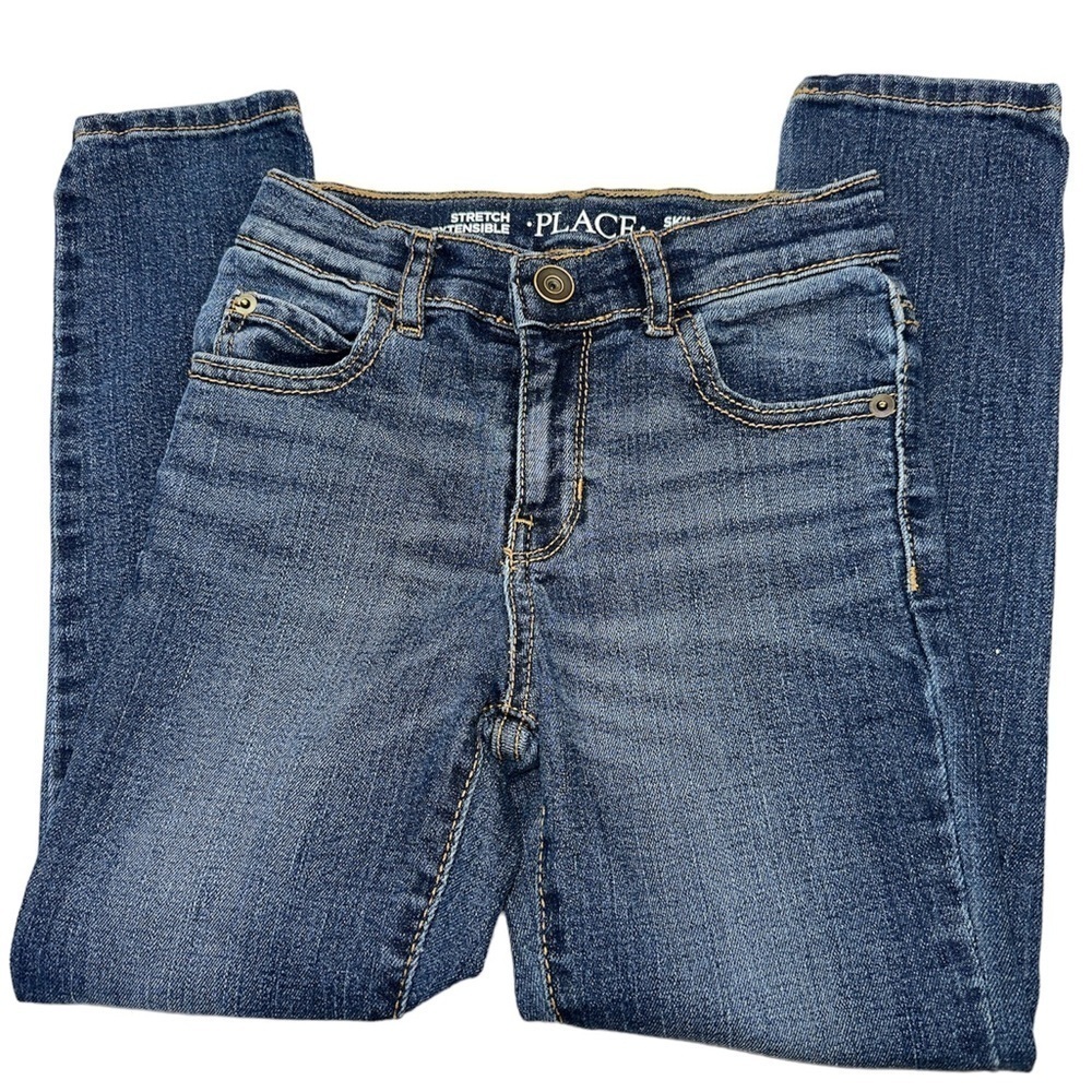 Place Girls Denim Cotton Blend Skinny Jeans Adjustable Waistband Zipper/Snap S6